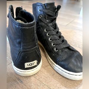 Women’s Ugg Black Leather Hightop Sneakers